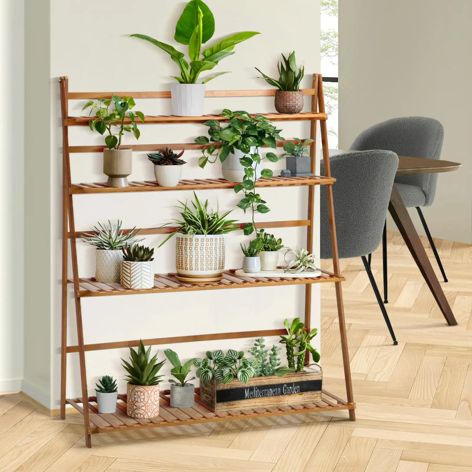 Livsip Plant Shelf Rack Display Stand 4-tier Flower Pot Holder Indoor Outdoor