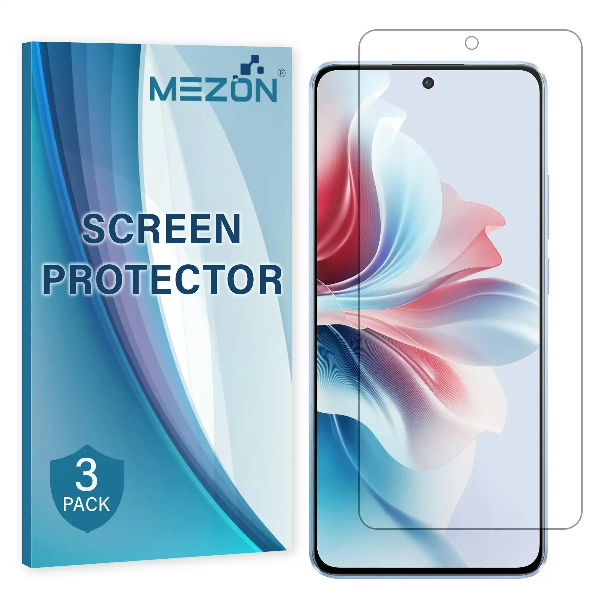 [3 Pack] MEZON OPPO Reno11 F 5G Ultra Clear Screen Protector Case Friendly Film (OPPO Reno11 F 5G, Clear)