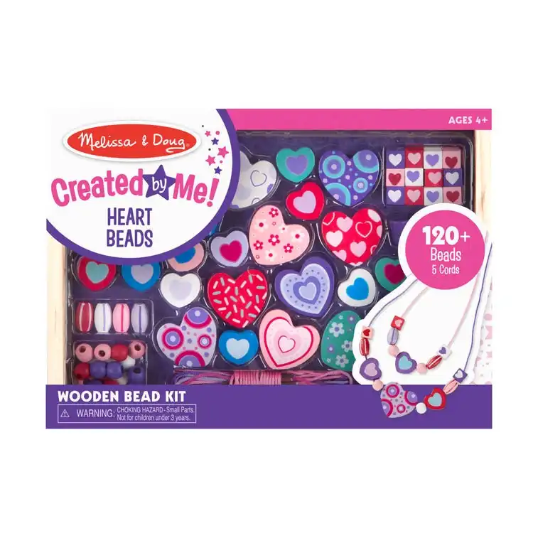 Melissa & Doug - Created By Me! Heart Beads Wooden Bead Kit