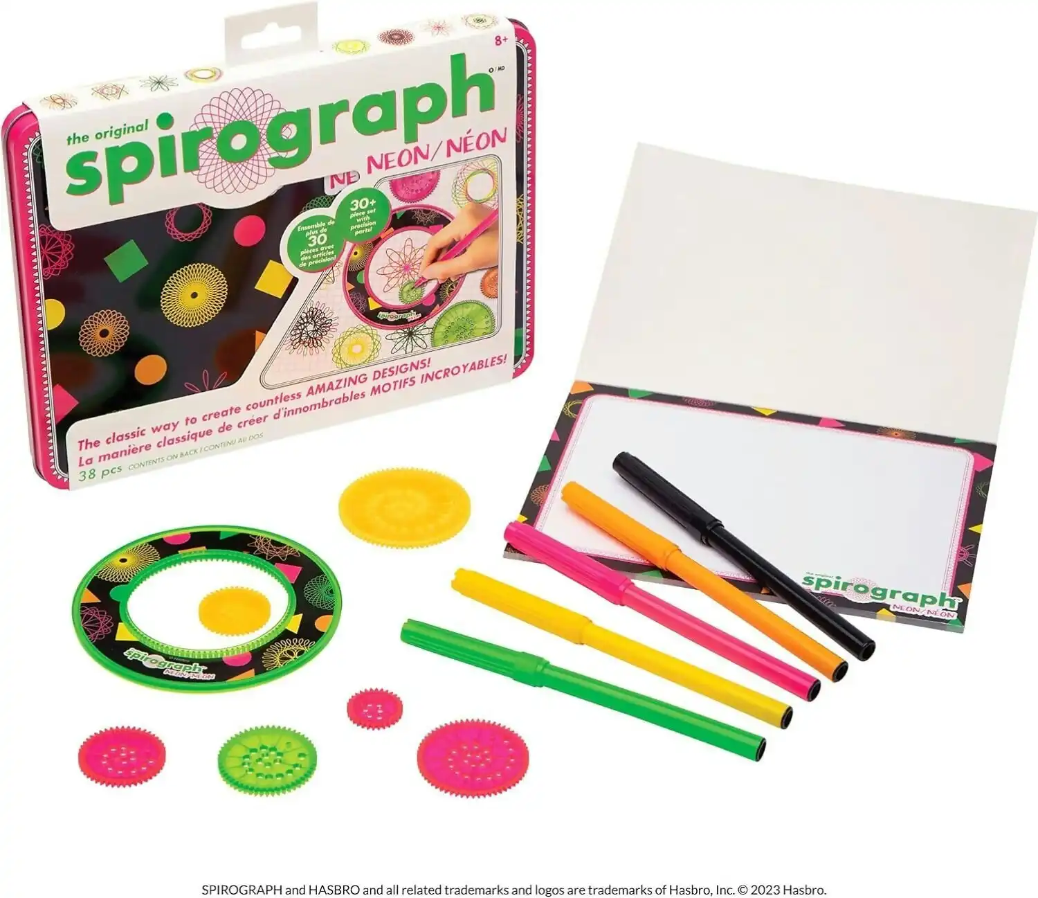 Spirograph - Neon Tin 38-pieces Kit