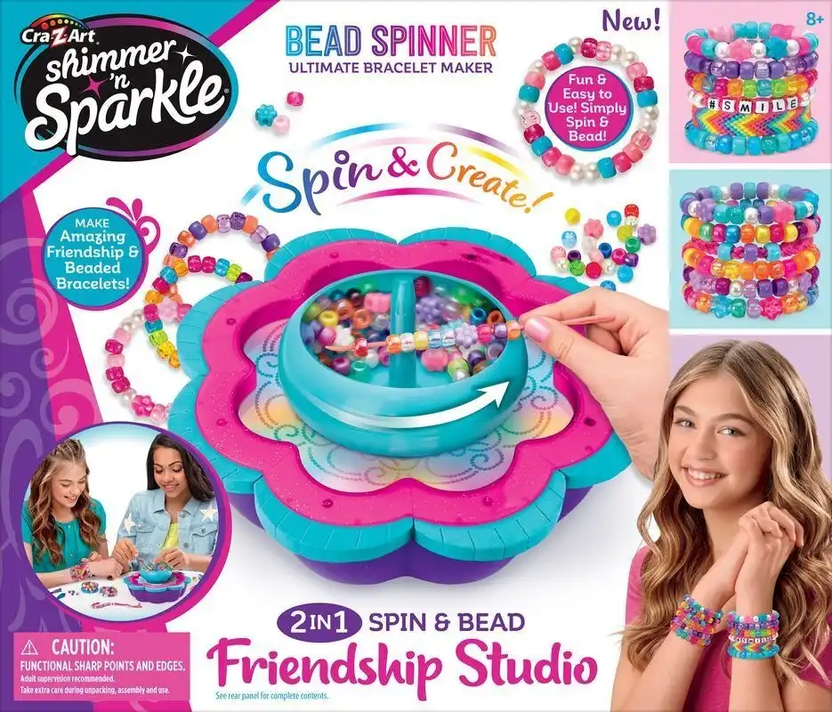 Cra-z-art - Shimmer 'n Sparkle 2 In 1 Spin & Bead Friendship Studio