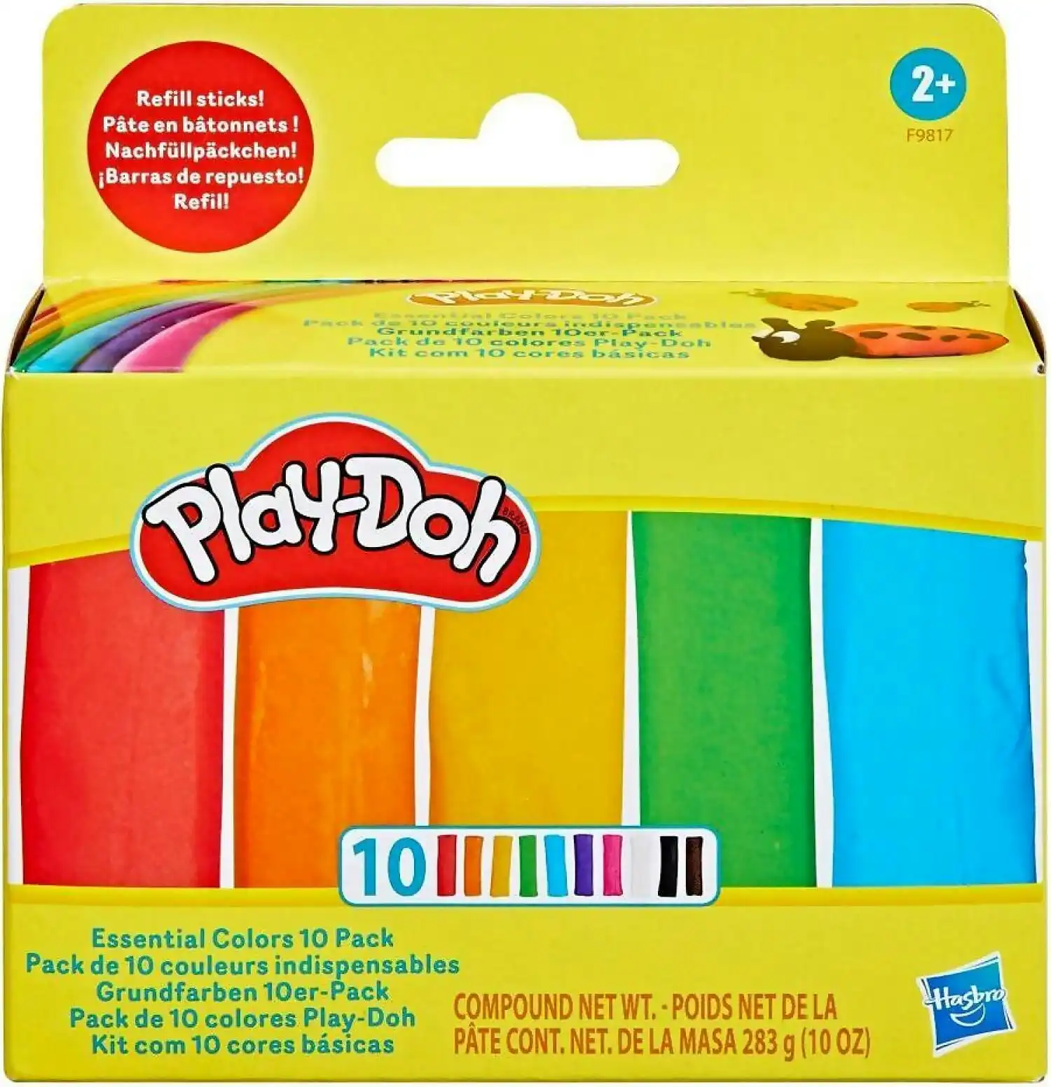 Play-doh - Essential Colors 10 Pack Of Refill Sticks Kids Arts And Crafts Toys 2+ - Hasbro