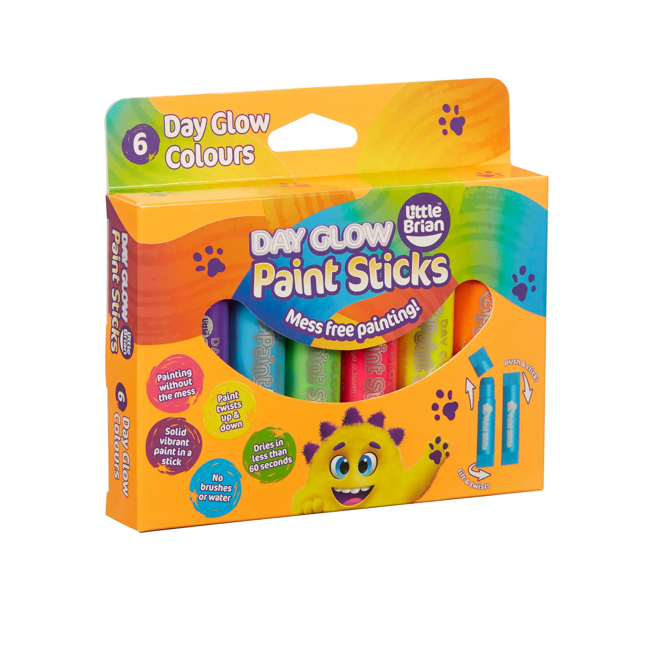 Little Brian - Paint Sticks Day Glow 6 Pack