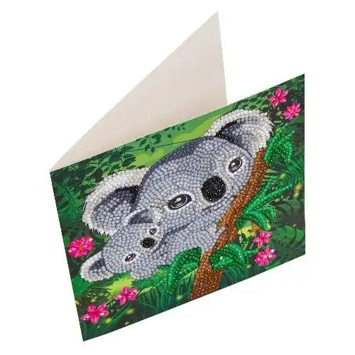 Craft Buddy - Crystal Art Koala Hugs Card Kit