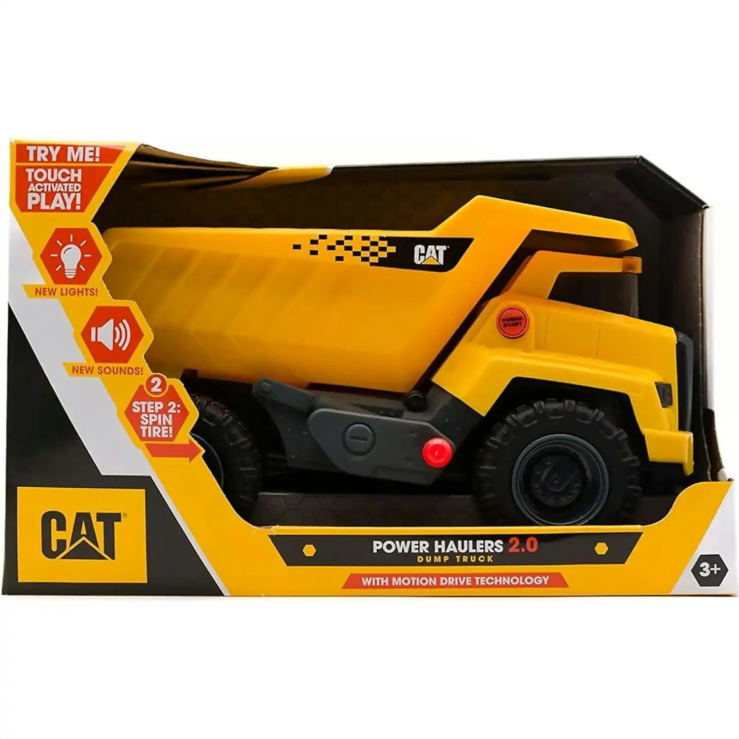 Cat - Power Haulers 2.0 Dump Truck 12-inch With Motion Drive Technology Lights & Sound
