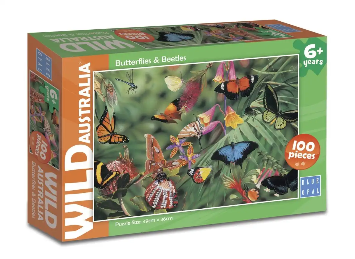 Blue Opal - Wild Australia Butterflies &Amp; Beetles Jigsaw Puzzle 100 Pieces