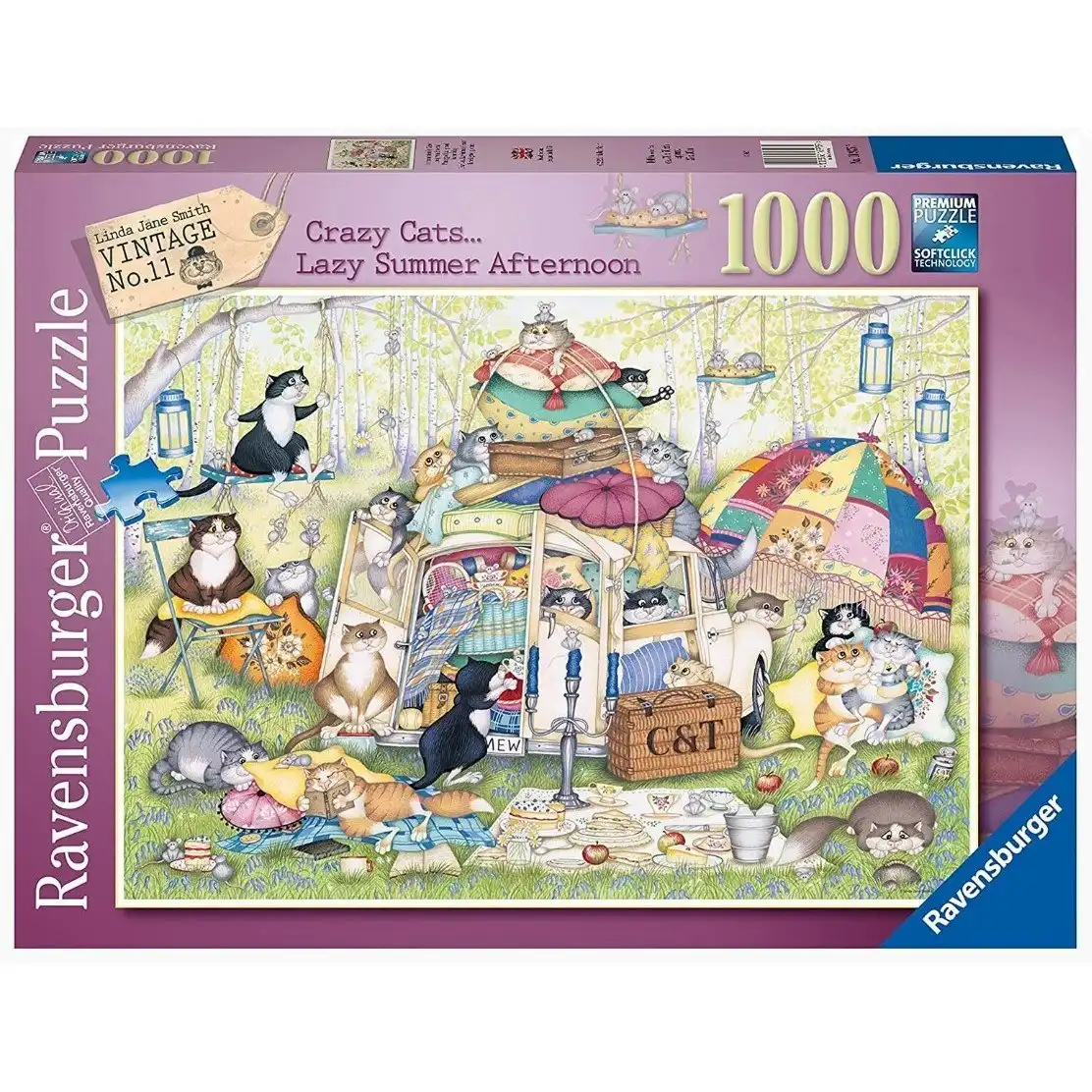 Ravensburger - Crazy Cats The Good Life Jigsaw Puzzle 1000 Pieces