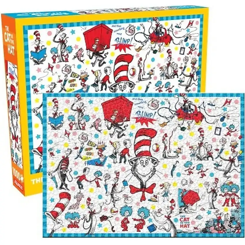 AQUARIUS - Dr. Seuss The Cat In The Hat – Collage Jigsaw Puzzle 1000pc