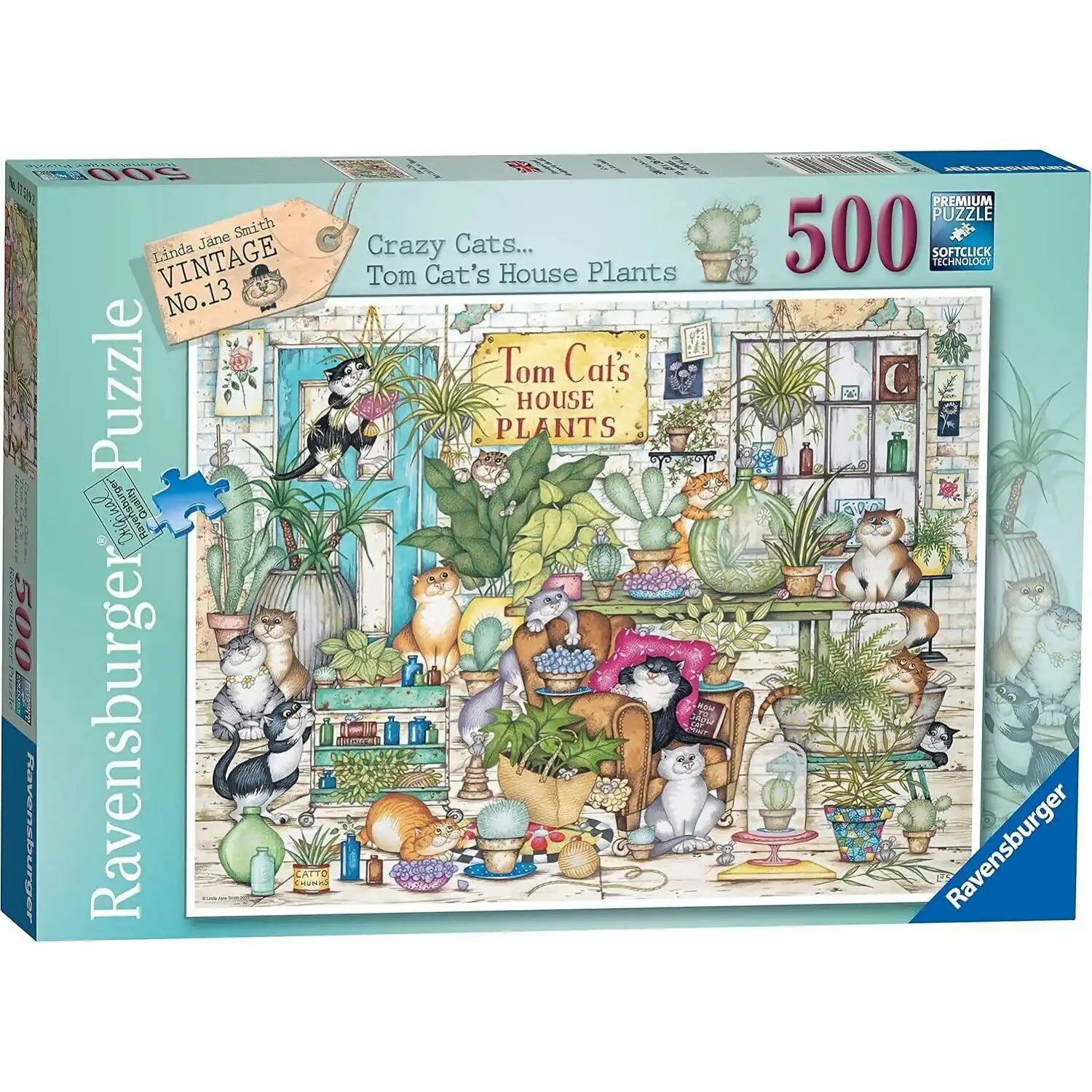 Ravensburger - Crazy Cats Tom Cats House Plants Jigsaw Puzzle 500pc