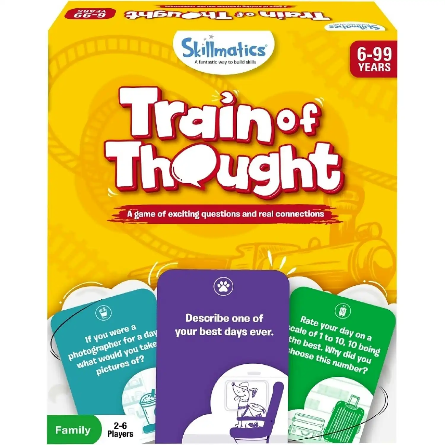 Skillmatics - Card Game Train Of Thought Game Fun For Outdoors Travel Game Nights