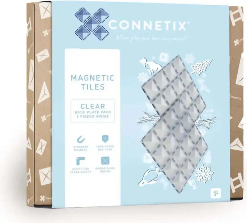 Connetix - Magnetic Tiles Clear Base Plate Pack 2pc