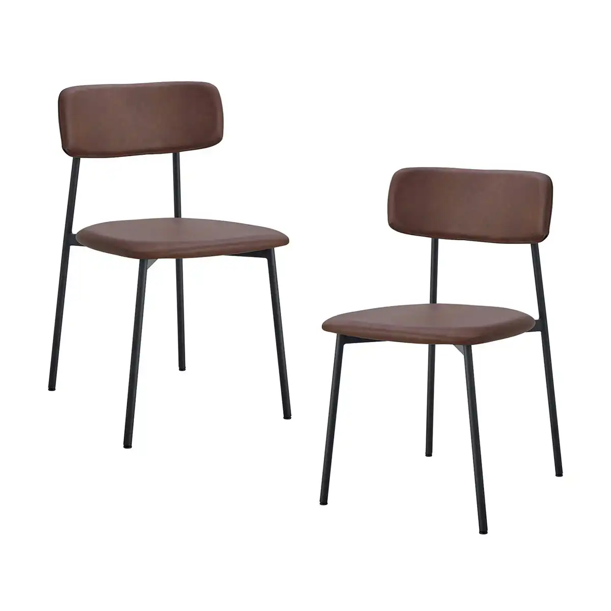 Bailey Leatherette Dining Chair (Set of 2, Black, Chocolate)