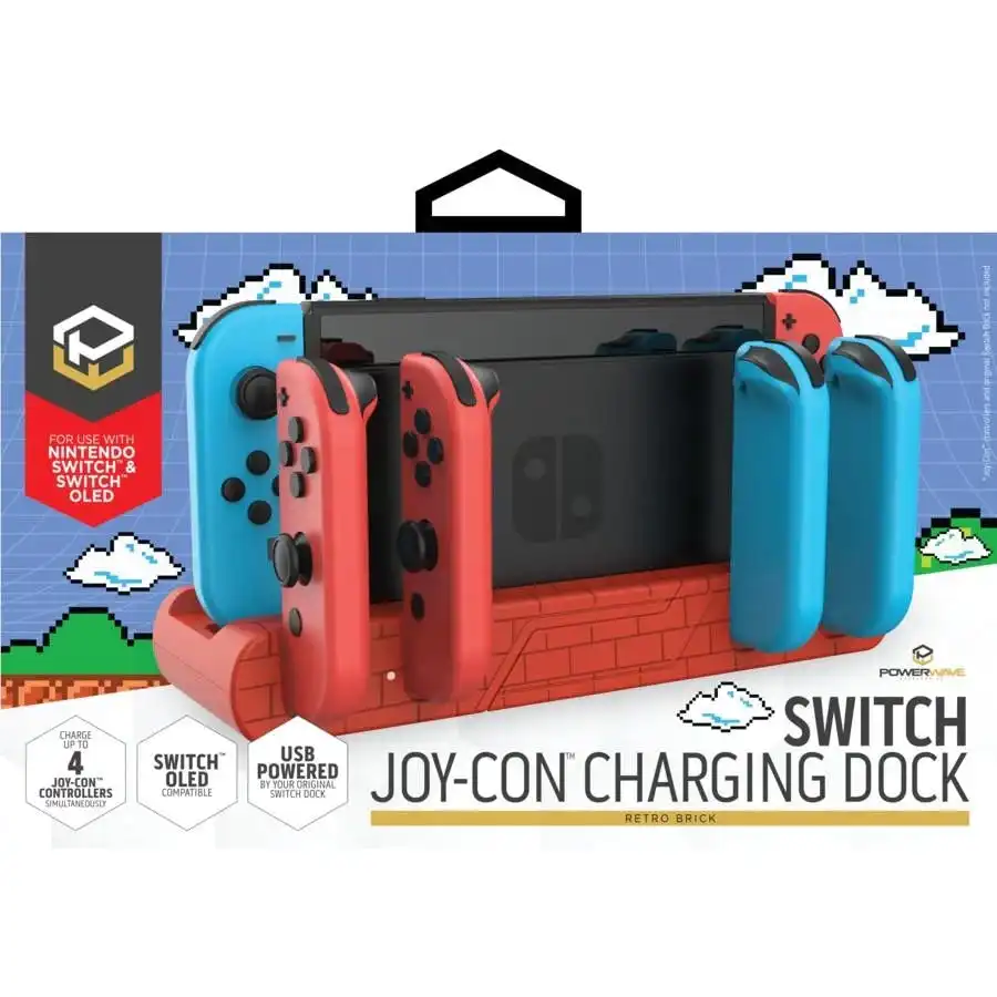 Powerwave Switch Joy-con Charging Dock (retro Bricks)