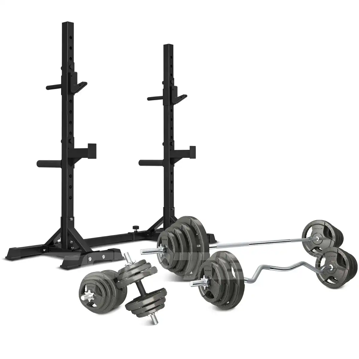 Cortex SR-10 Squat Rack + 90kg Standard Tri-Grip Weight and Bar Set
