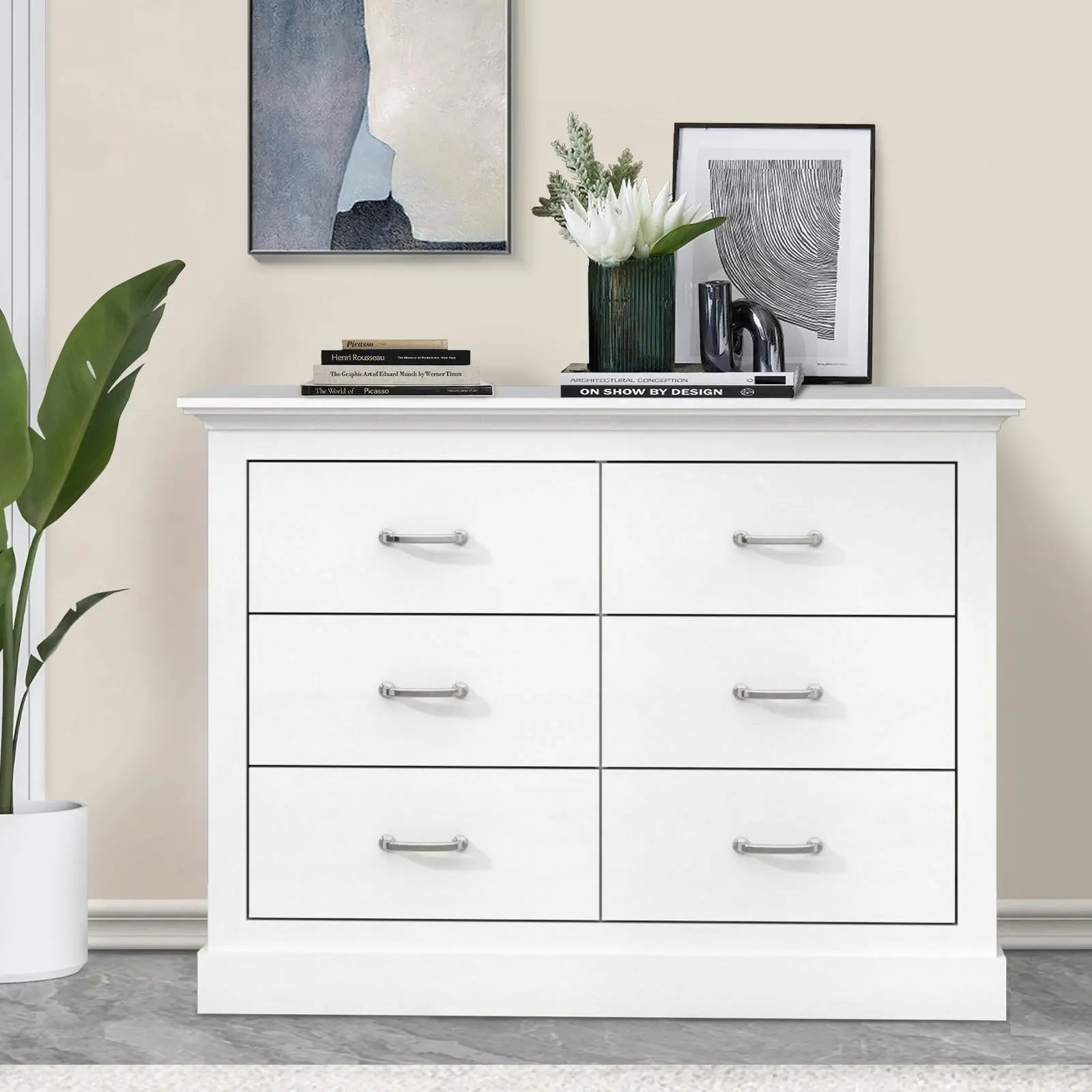 Ashford Matt White 6 Drawers Chest of Drawers Dresser for Stylish Bedroom  Storage | Cosmopolitan Living | Lasoo