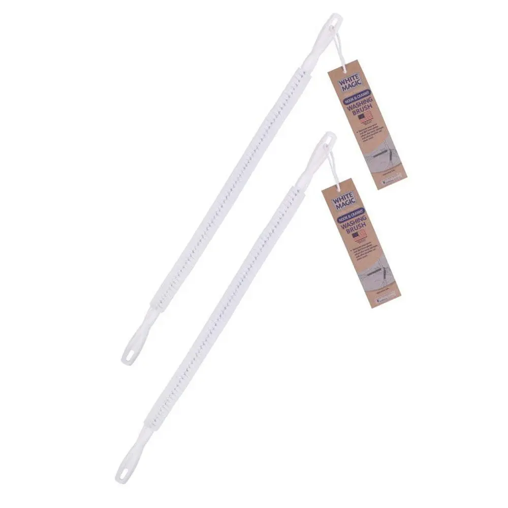2x White Magic 63cm Nook Cranny Washing Brush Bathroom/Kitchen
