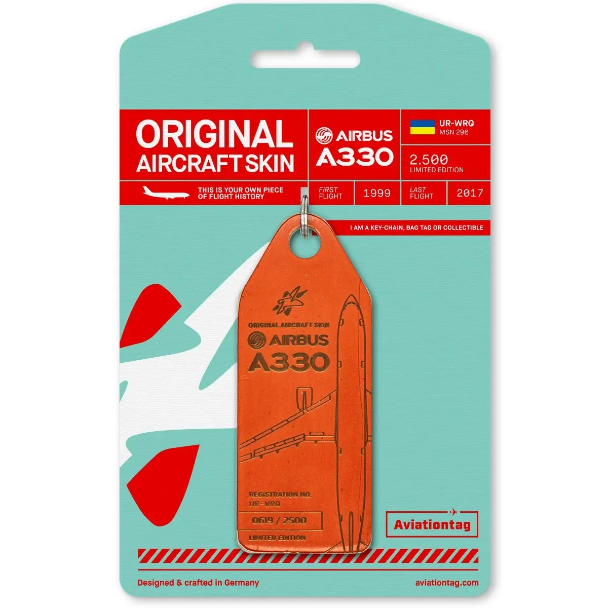Boyle Aviationtag Airbus A330 Keychain 14.5cm Tag Windrose