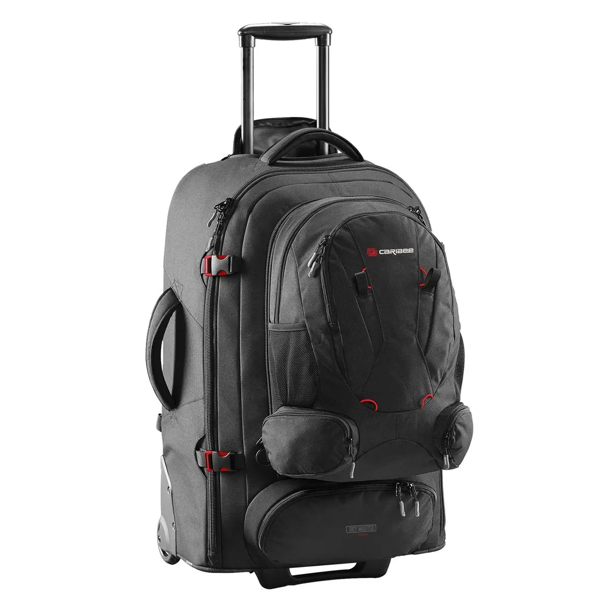 Caribee Skymaster Iii 80l Wheeled Travel Backpack Black Bags