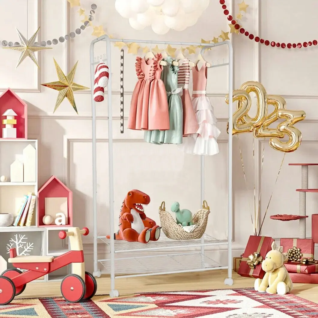 Fin Heavy Duty Open Wardrobe Clothes Rail Rolling Hanging Garment