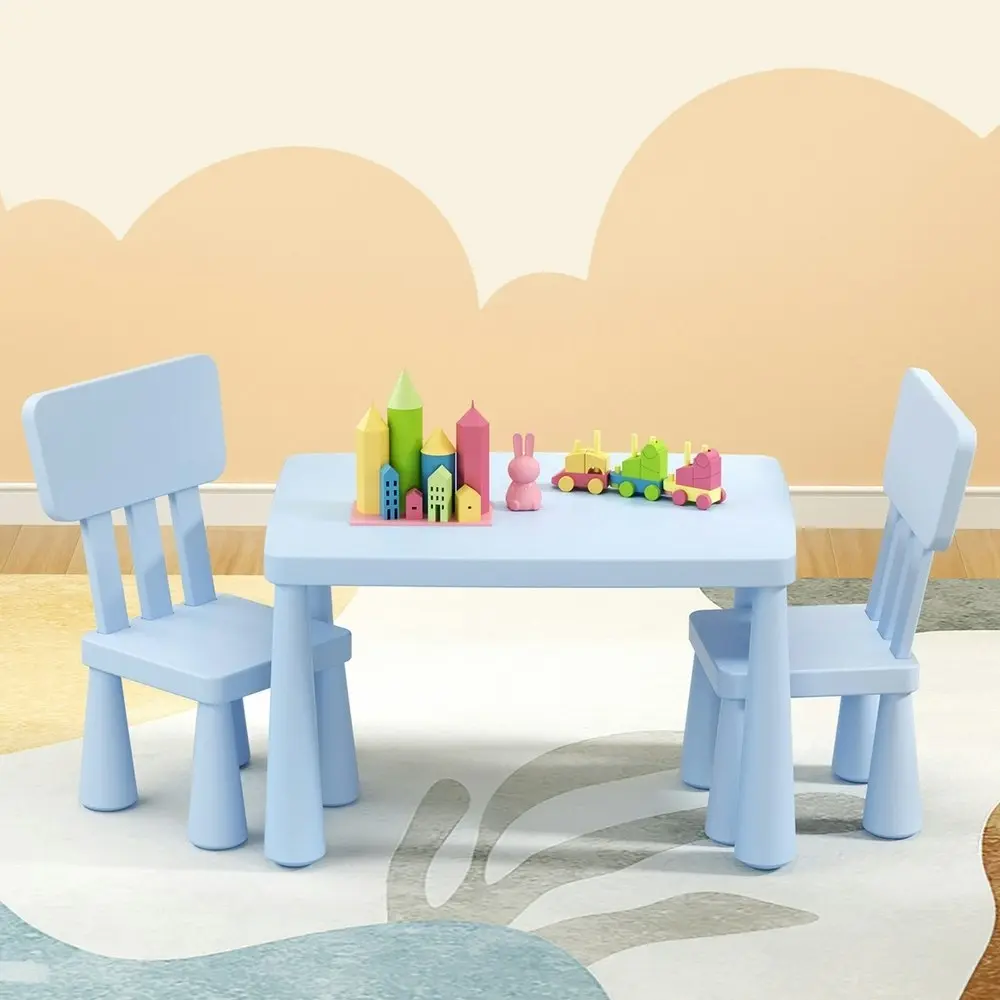 Keezi Kids Table and Chairs Set Blue One Deal Lasoo