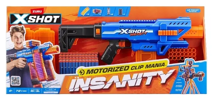 Rage Fire Belt XSHOT Insanity Motorized Clip Mania (72 Darts) By
