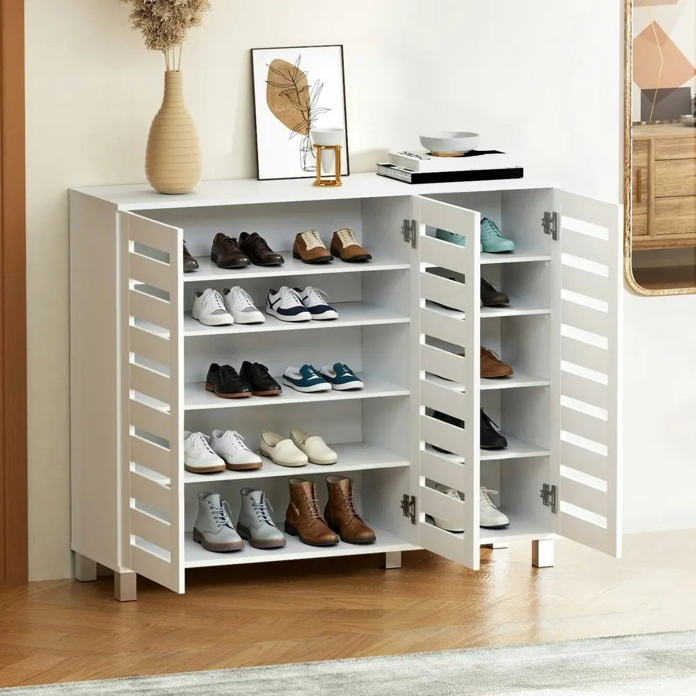 Artiss Shoe Rack Cabinet 30 Pairs Adjustable Shelf White One