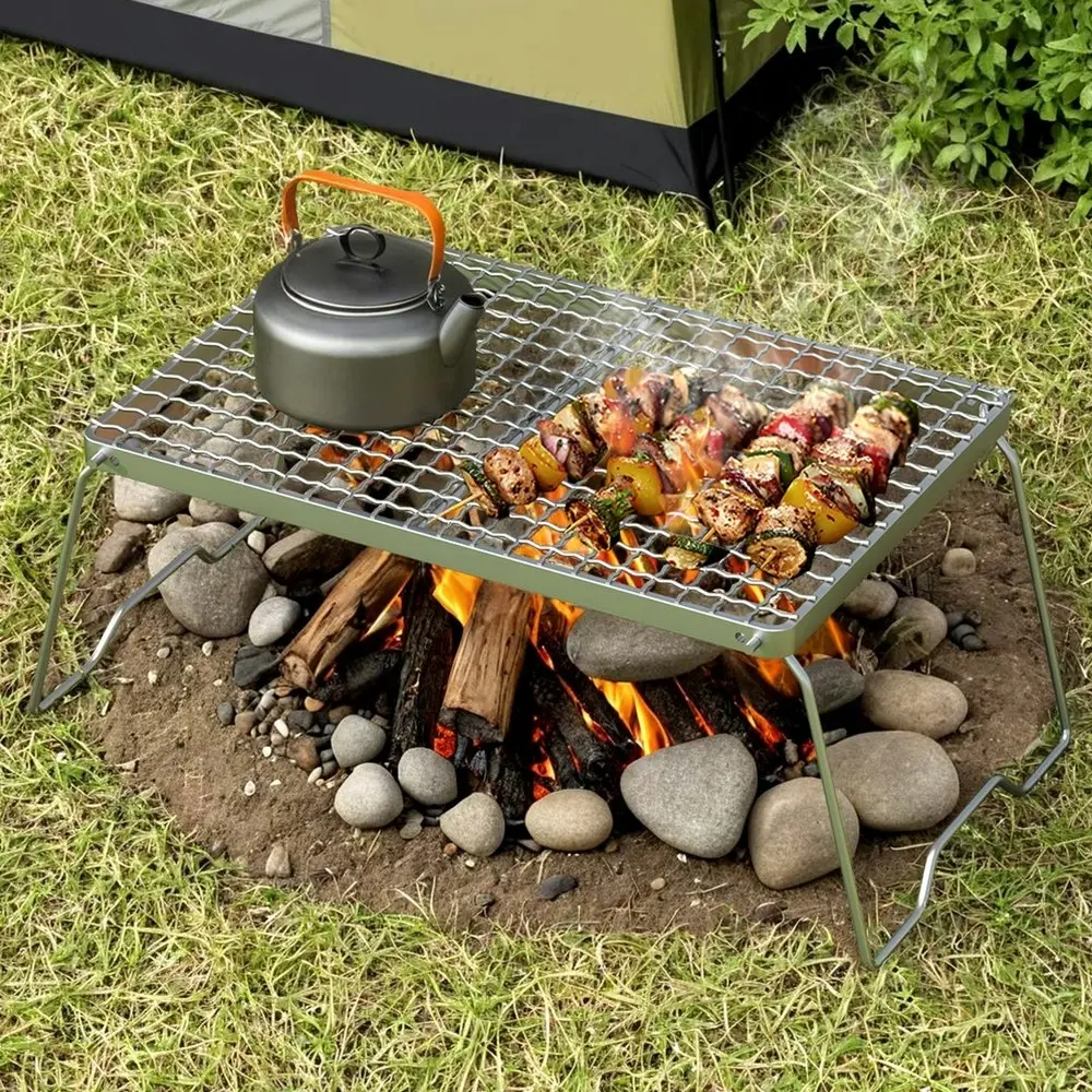 Grillz Portable BBQ Grill Charcoal Smoker Foldable Camping Outdoor