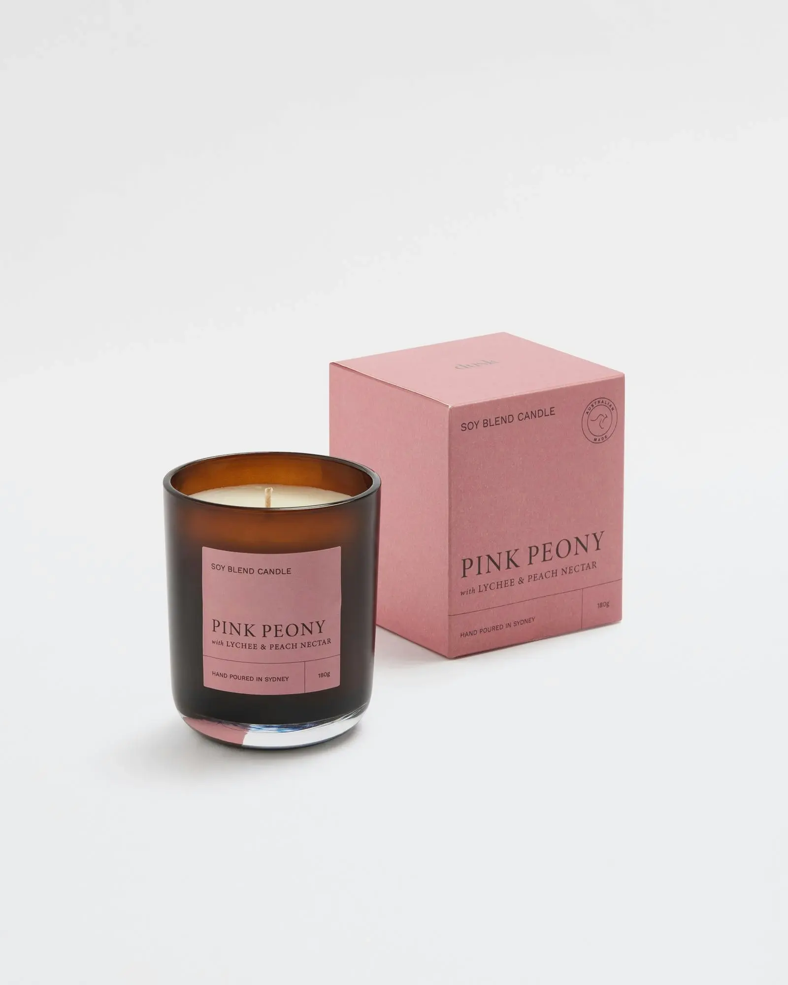 dusk Pink Peony with Lychee Peach Nectar Soy Candle 180g