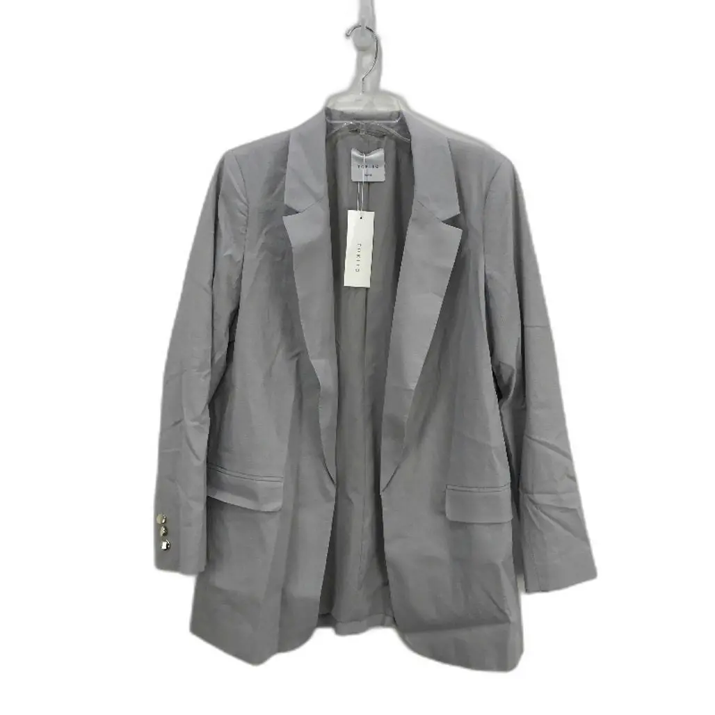 Tokito Grey Marle Open Style Linen Blend Blazer Jacket Ladies Size