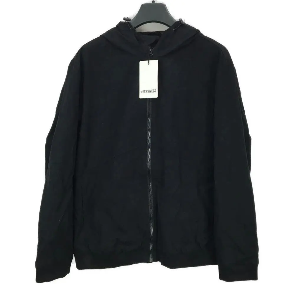Jeanswest Basic Hooded Black Zip Thru Jacket Mens Size Large NEW