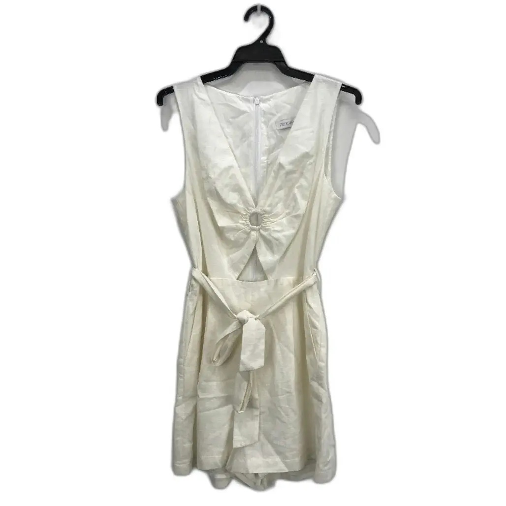 Forever New Cream Lightweight Linen-Like Cut Out Jumpsuit Ladies