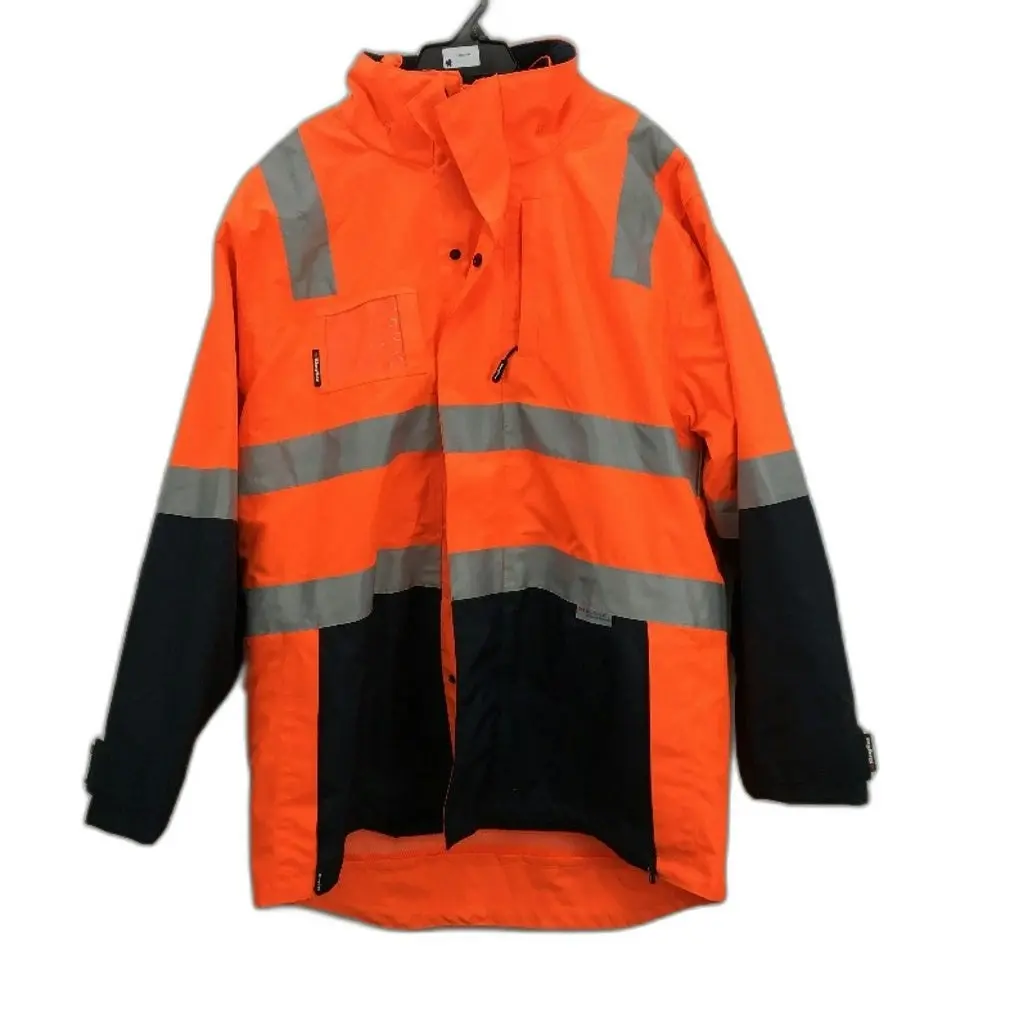KingGee Reflective in Cotton HiVis Orange Workwear Jacket Mens