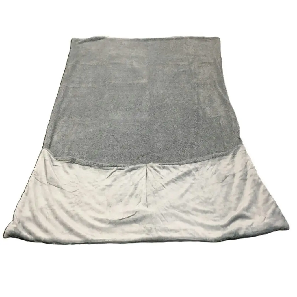 Kirkton House Plush Super Soft Grey Blanket with Pockets Size