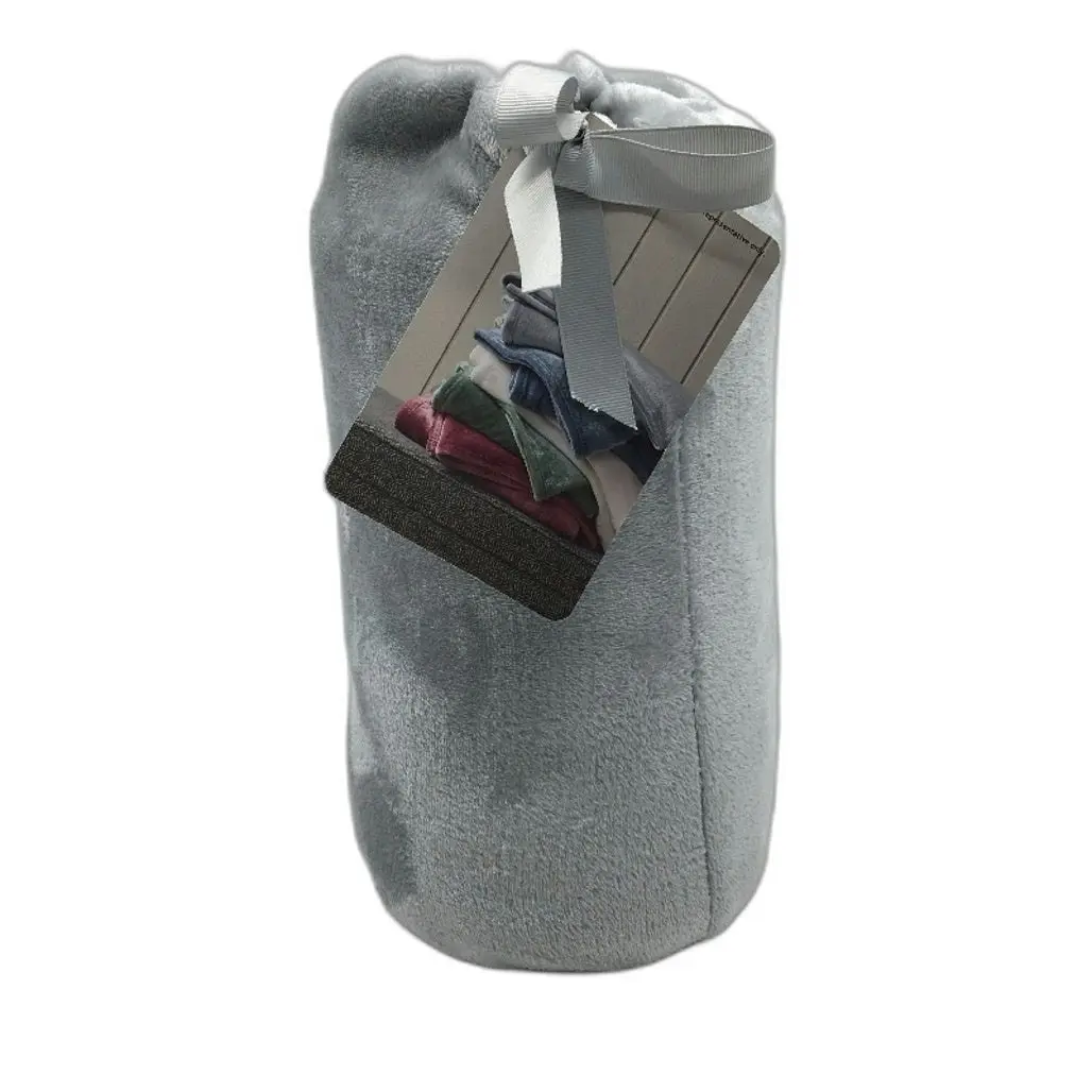 Kirkton House Grey Flannel Blanket In Storage Bag SINGLE Size