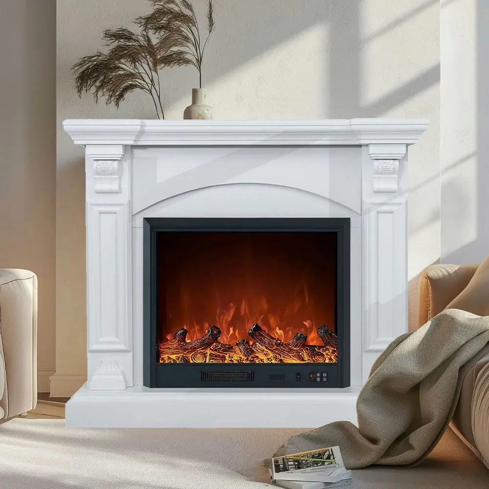 Moda Living Cove 2000w Electric Fireplace Heater White Mantel