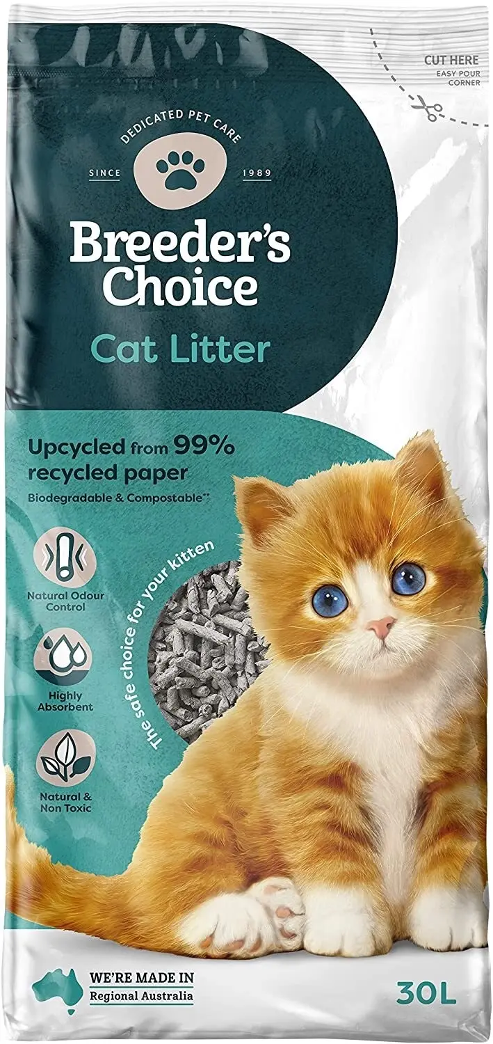 Litter Box Catlux Cat Litter 30l Breeders Choice Biodegradable