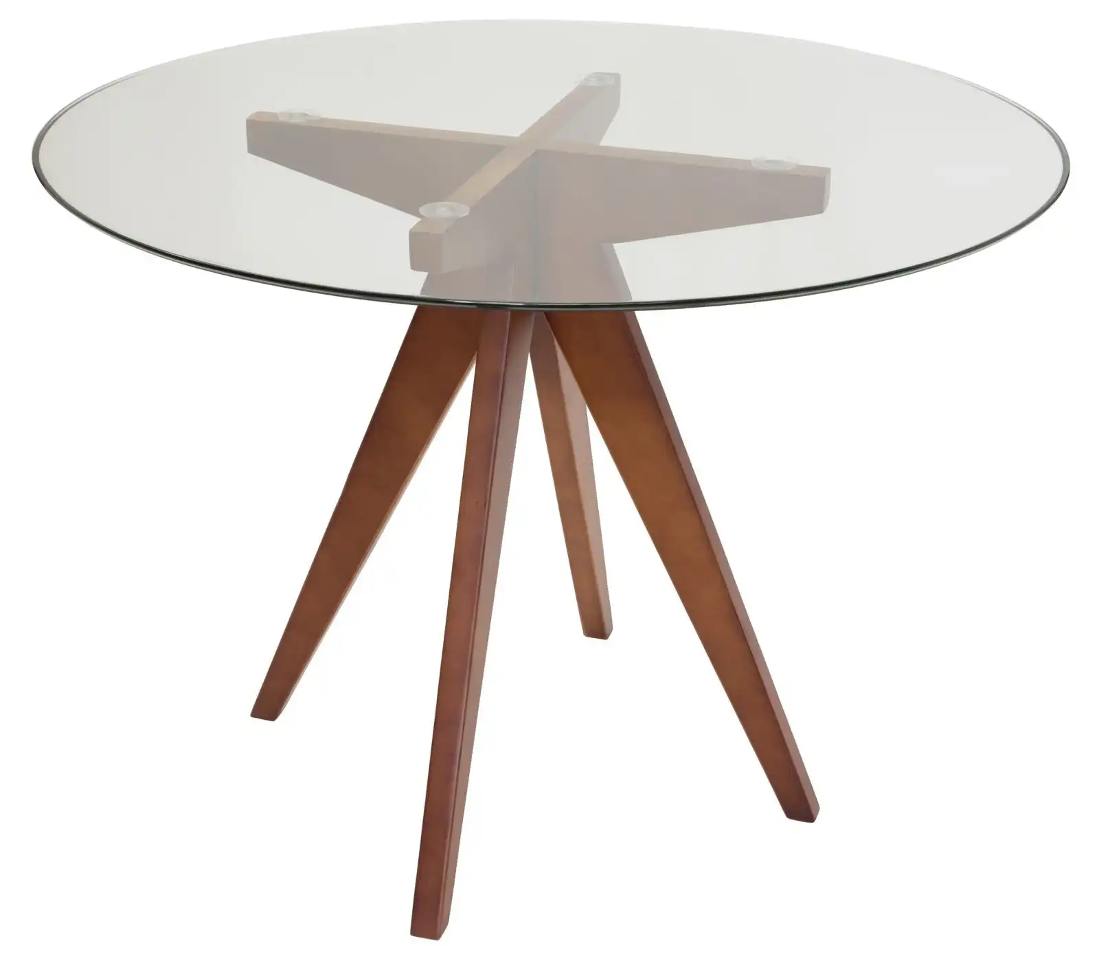 Jean Prouve Inspired Round Glass Dining Table | 100cm