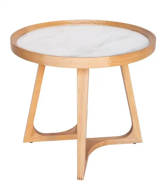 Porter Collection | Round Wood-Ceramic Side Table