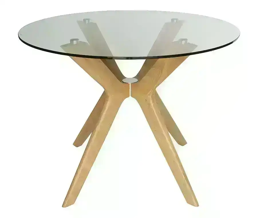 Doreen Collection | Round Glass Dining Table | 100cm