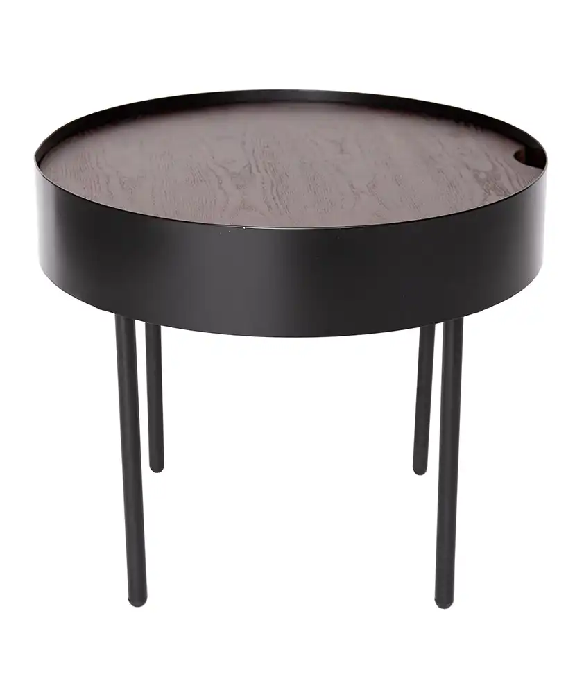 Lunar Round Wood Side Table
