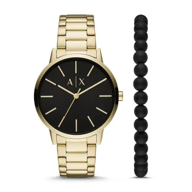 Armani Exchange Cayde AX7119 Men's Gold Watch Gift Set