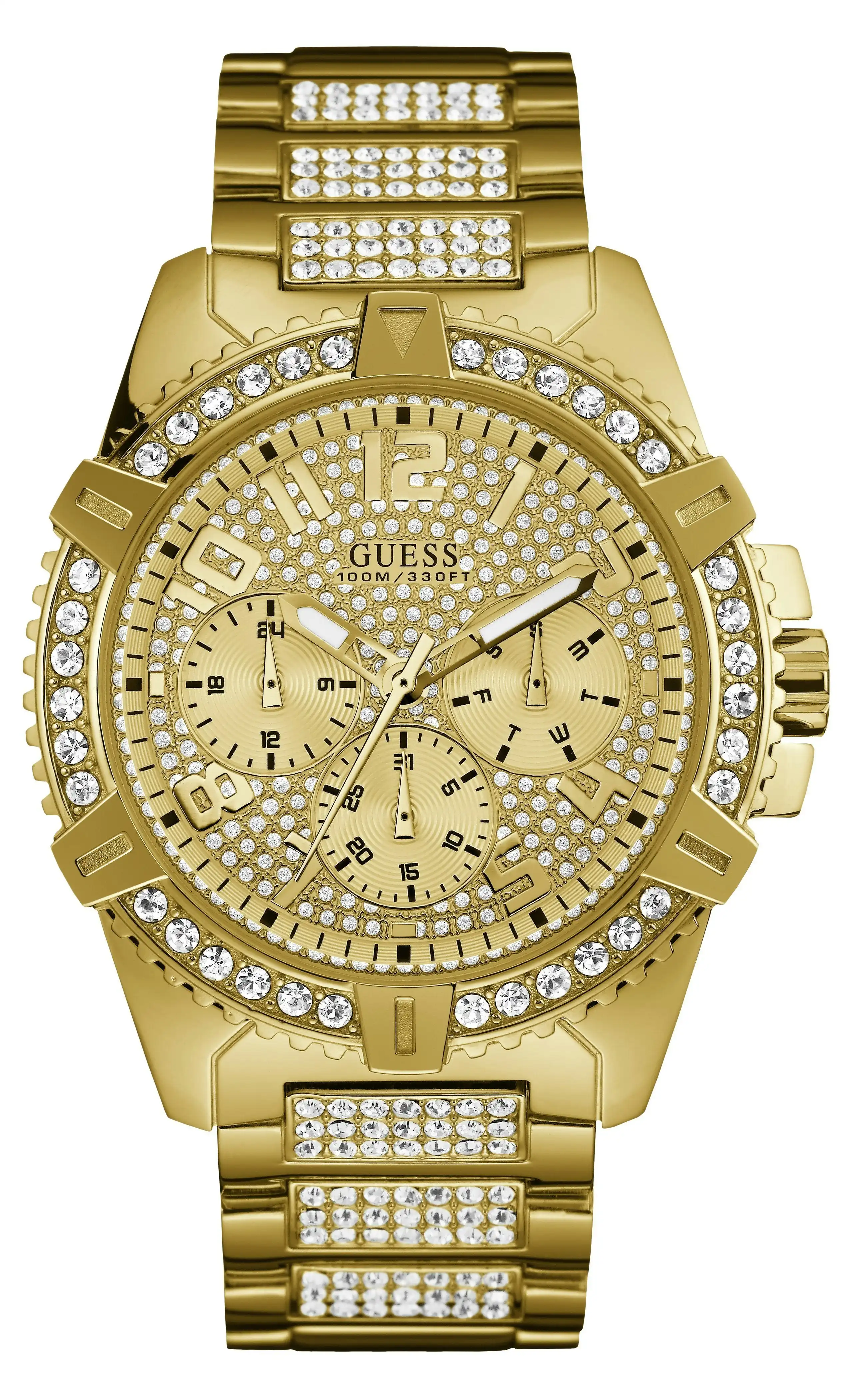 Guess Frontier Crystal Gold Watch W0799G2