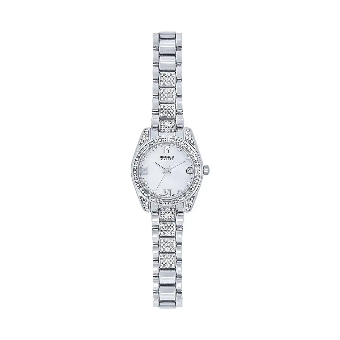 Roberto Carati Luna Silver Crystal Watch M9025+BE3-V1