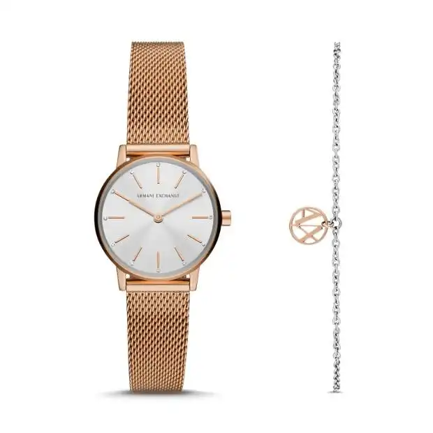 Armani Exchange Lola AX7121 Rose Gold Women's Watch Gift Set