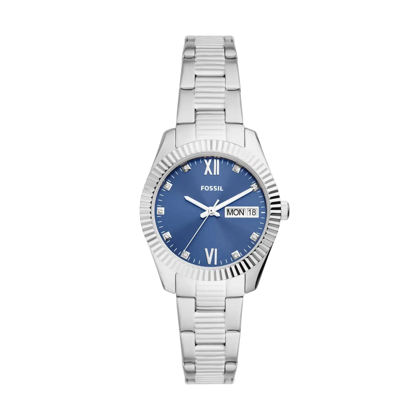 Fossil Scarlette Silver and Blue Women's Watch ES5197