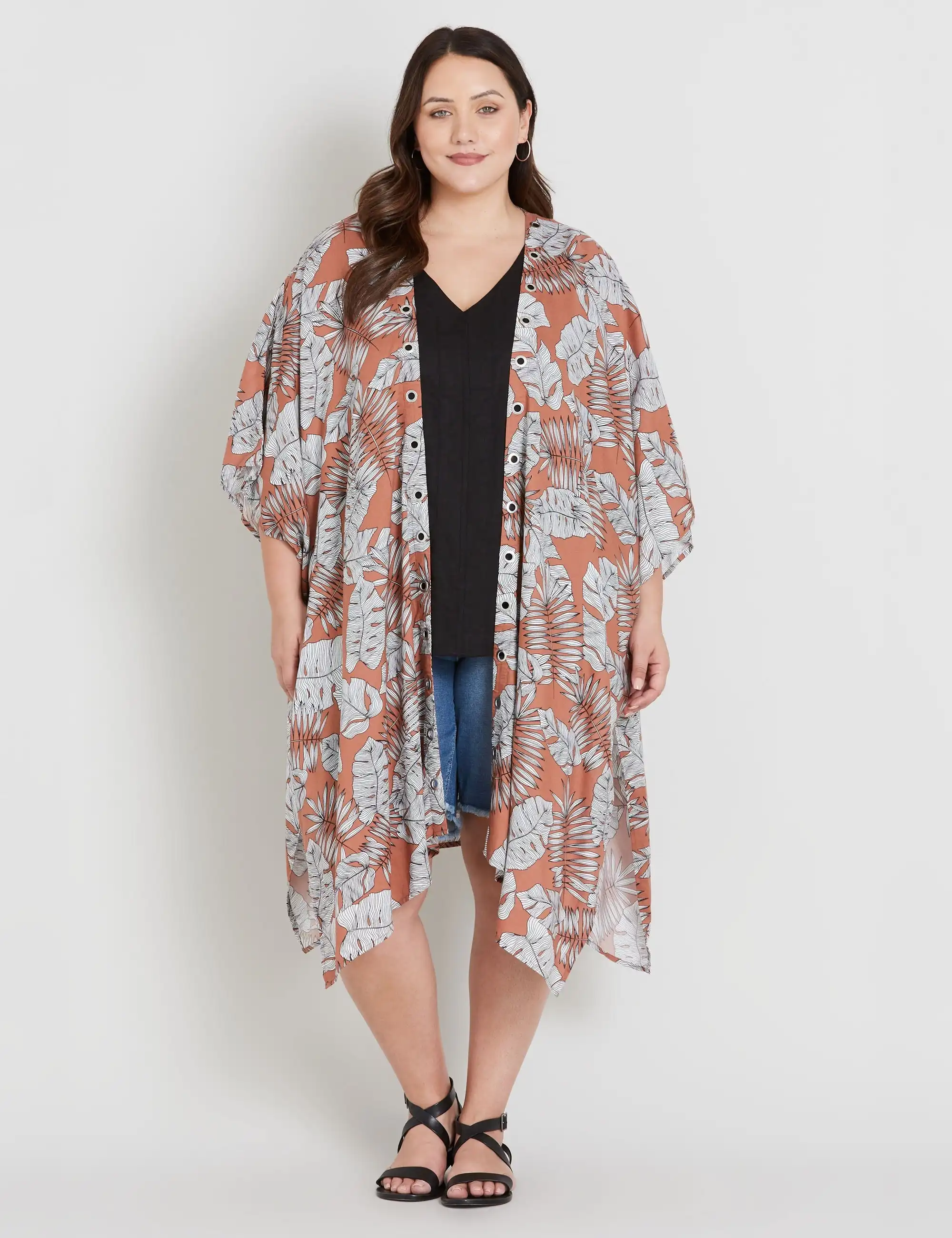 beme Extentended Sleeve Longline Kimono