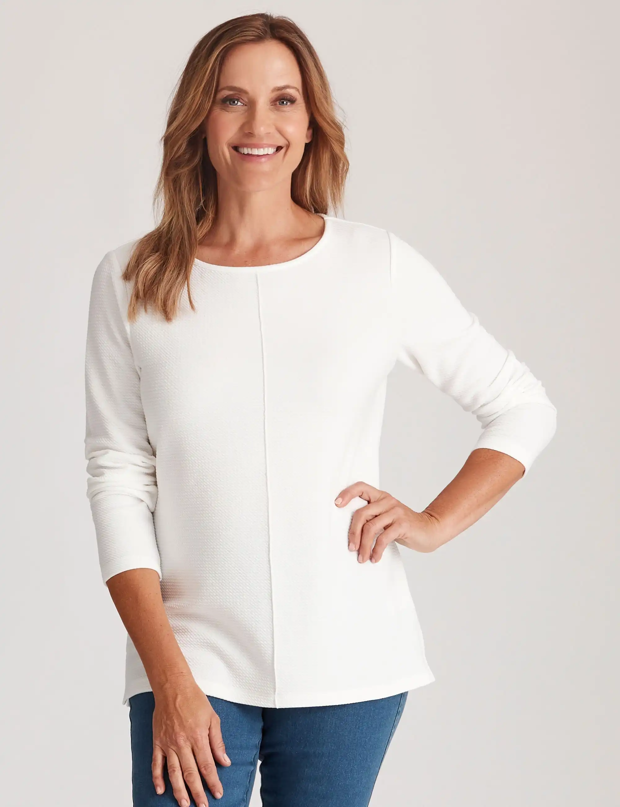 Millers Long Sleeve Tured with Pintuck Detail Top