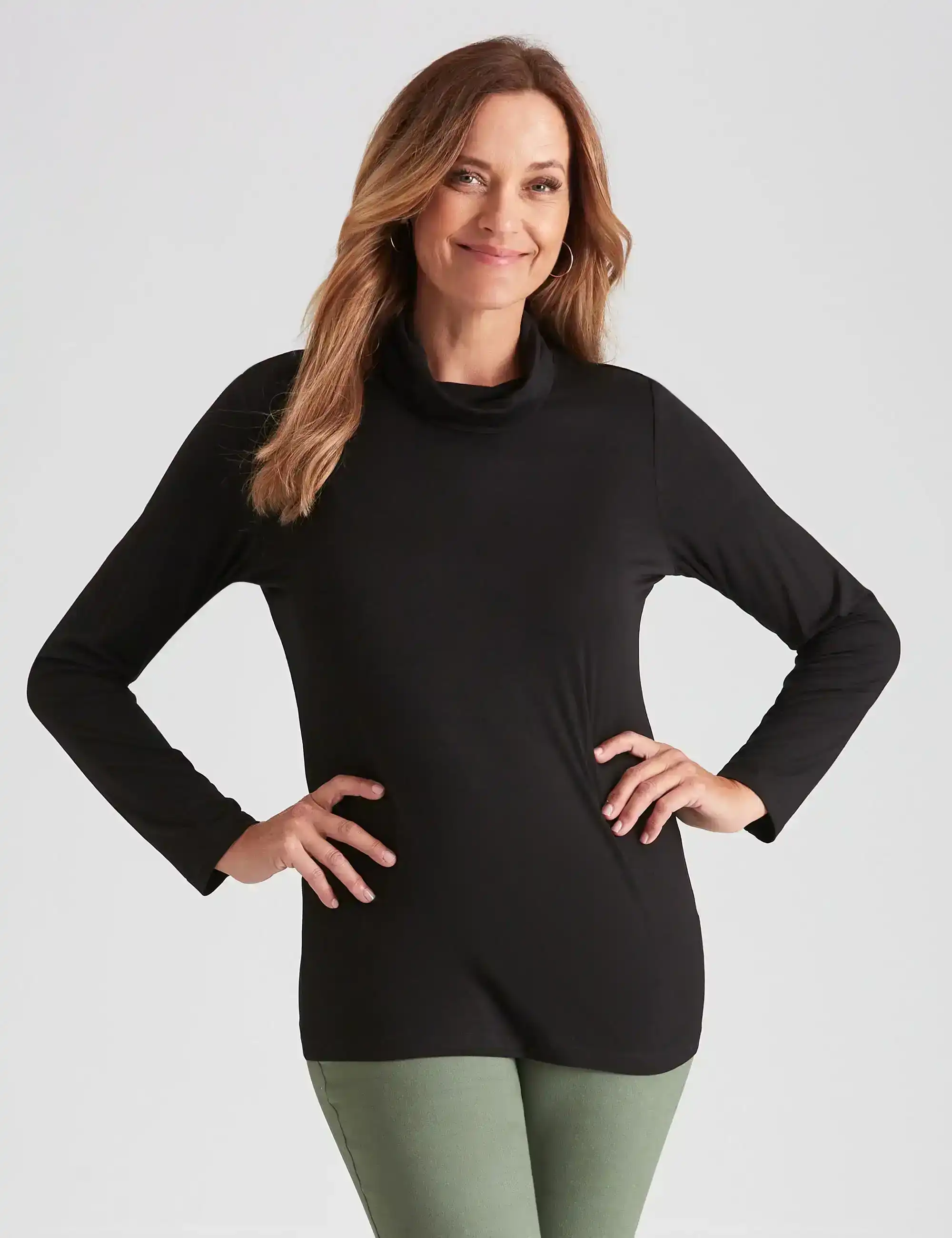 Millers Long Sleeve Jersey Roll Neck Top