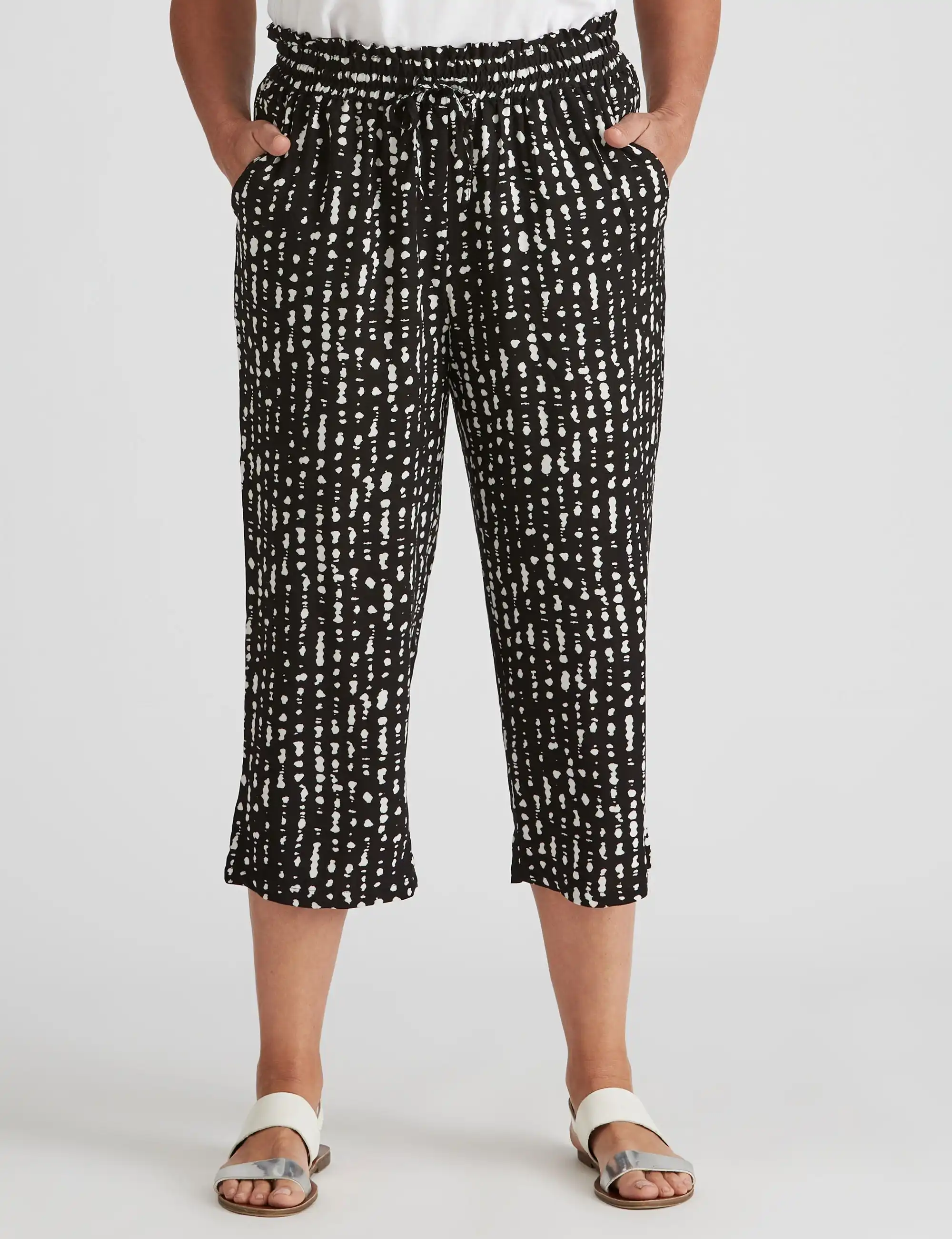 Millers Crop Rayon With Paperbag Waist Pants