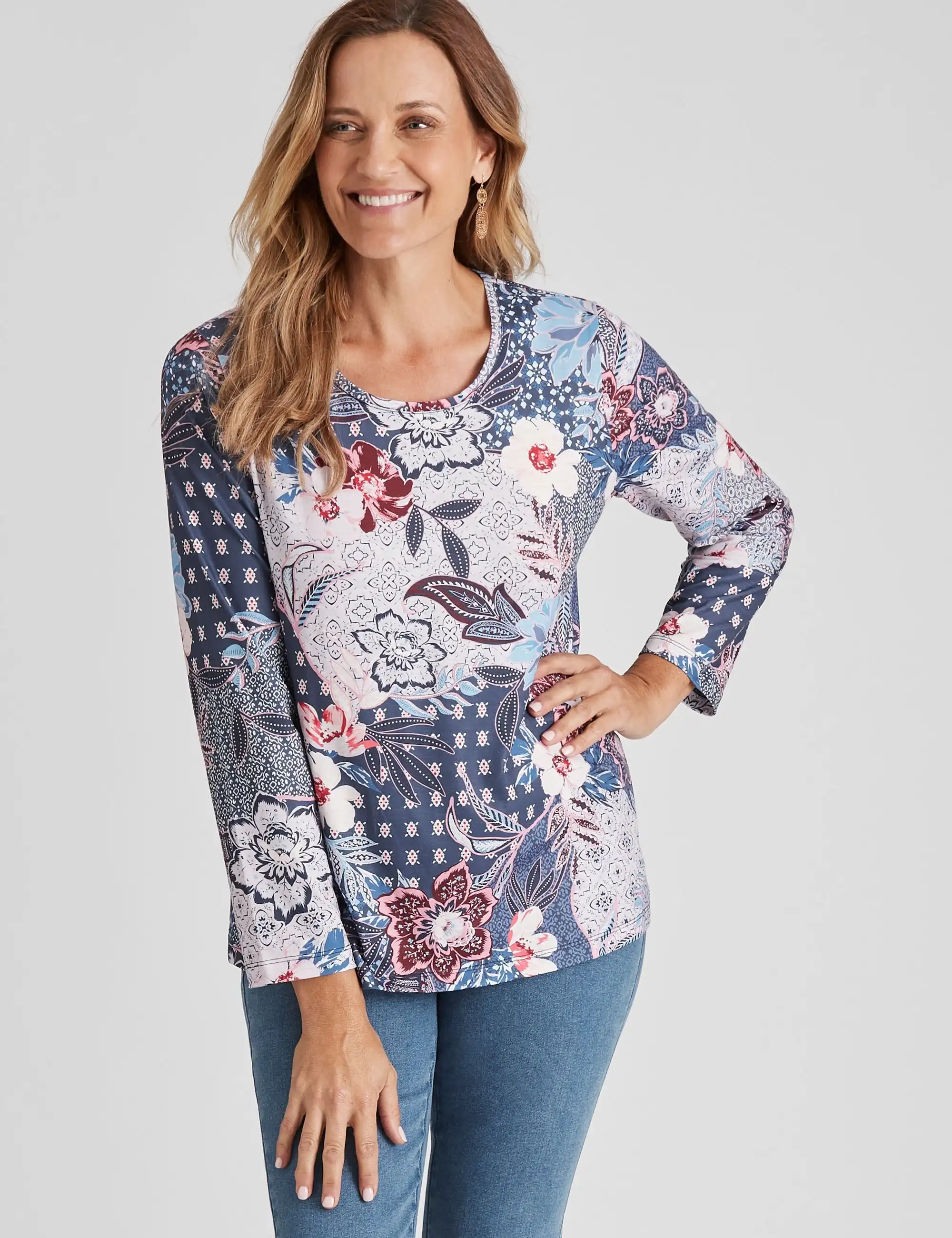 Millers Long Sleeve Sublimation Printed Top